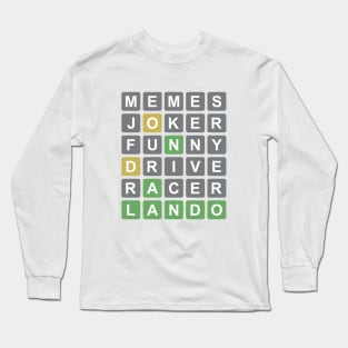 Funny Lando F1 Wordle Design Long Sleeve T-Shirt